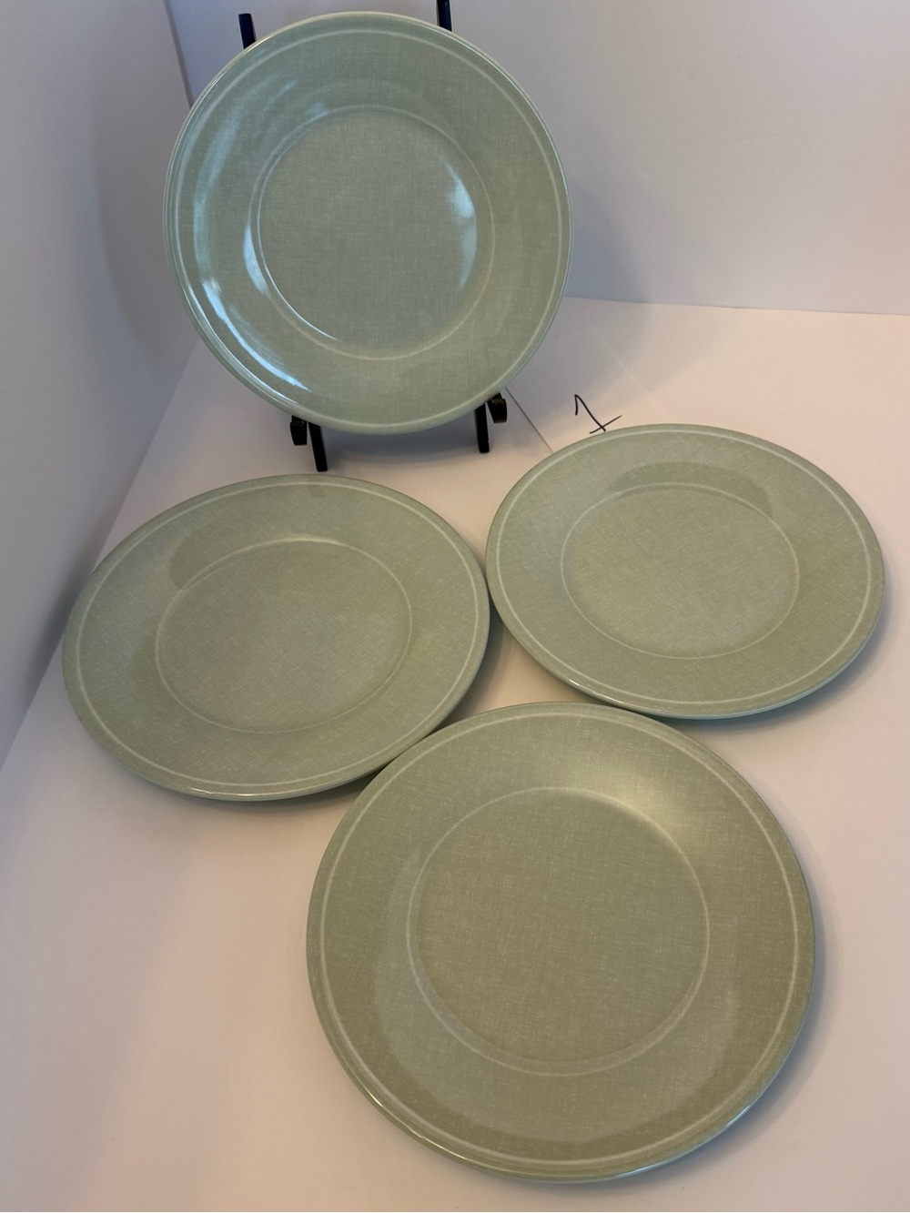 Set of 4 Bee & Willow Home Melamine Salad Plate in Sage 8.5” Diameter Listing #1